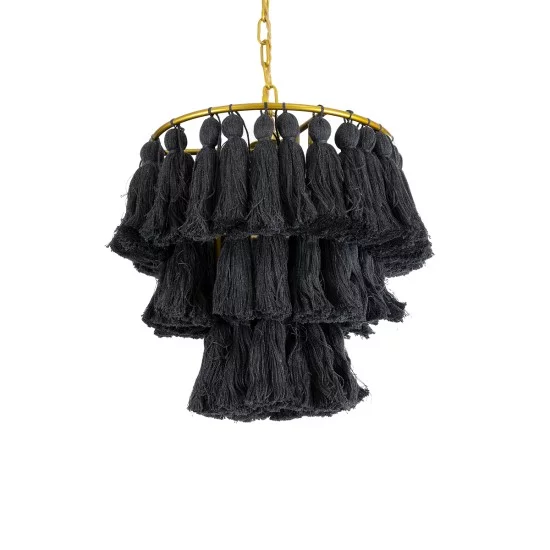 MISSOULA 02087 Boho Κρεμαστό Φωτιστικό Οροφής με Ντουί 1 x E27 AC 220-240V IP20 - Μαύρο & Χρυσό - Μ30 x Π30 x Υ40cm