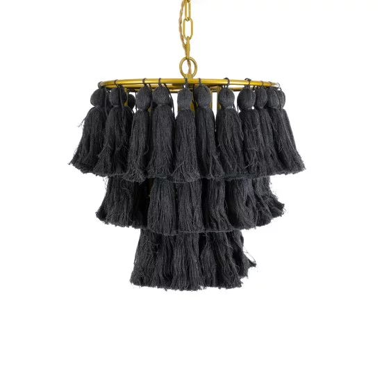 MISSOULA 02087 Boho Κρεμαστό Φωτιστικό Οροφής με Ντουί 1 x E27 AC 220-240V IP20 - Μαύρο & Χρυσό - Μ30 x Π30 x Υ40cm