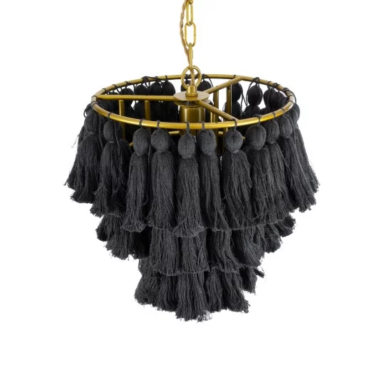 MISSOULA 02087 Boho Κρεμαστό Φωτιστικό Οροφής με Ντουί 1 x E27 AC 220-240V IP20 - Μαύρο & Χρυσό - Μ30 x Π30 x Υ40cm