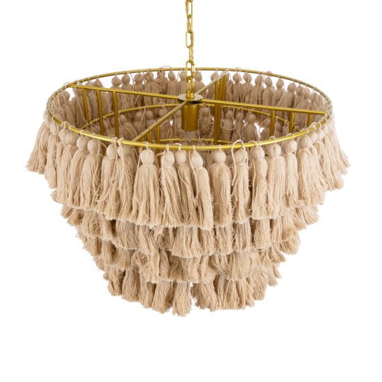 MISSOULA 02088 Boho Κρεμαστό Φωτιστικό Καπέλο Μονόφωτο 1 x E27 IP20 Μπεζ Βαμβακερό Νήμα με Χρυσό Μέταλλο - Μ60 x Π60 x Υ40cm MISSOULA 02088 Boho Κρεμαστό Φωτιστικό Καπέλο Μονόφωτο 1 x E27 IP20 Μπεζ Βαμβακερό Νήμα με Χρυσό Μέταλλο - Μ60 x Π60 x Υ40cm