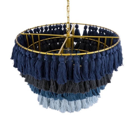 MISSOULA 02089 Boho Κρεμαστό Φωτιστικό Σχοινί Μονόφωτο 1 x E27 IP20 Πολύχρωμο Ύφασμα με Χρυσό Μέταλλο - Μ60 x Π60 x Υ40cm MISSOULA 02089 Boho Κρεμαστό Φωτιστικό Σχοινί Μονόφωτο 1 x E27 IP20 Πολύχρωμο Ύφασμα με Χρυσό Μέταλλο - Μ60 x Π60 x Υ40cm