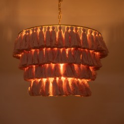 MISSOULA 02090 Boho Κρεμαστό Φωτιστικό Οροφής με Ντουί 1 x E27 AC 220-240V IP20 - Ροζ & Χρυσό - Μ60 x Π60 x Υ40cm