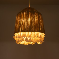 PUERTORICO 02092 Boho Κρεμαστό Φωτιστικό Οροφής με Ντουί 1 x E27 AC 220-240V IP20 - Μπεζ & Λευκό - Μ40 x Π40 x Υ45cm