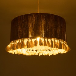 PUERTORICO 02094 Boho Κρεμαστό Φωτιστικό Οροφής με Ντουί 1 x E27 AC 220-240V IP20 - Μπεζ & Λευκό - Μ50 x Π50 x Υ27cm