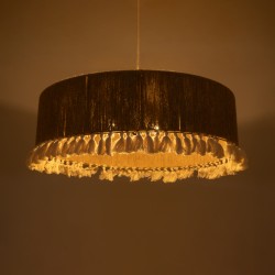 PUERTORICO 02095 Boho Κρεμαστό Φωτιστικό Οροφής με Ντουί 3 x E27 AC 220-240V IP20 - Μπεζ - Μ80 x Π80 x Υ27cm