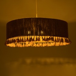 PUERTORICO 02097 Boho Κρεμαστό Φωτιστικό Οροφής με Ντουί 3 x E27 AC 220-240V IP20 - Μπεζ & Ροζ - Μ80 x Π80 x Υ27cm