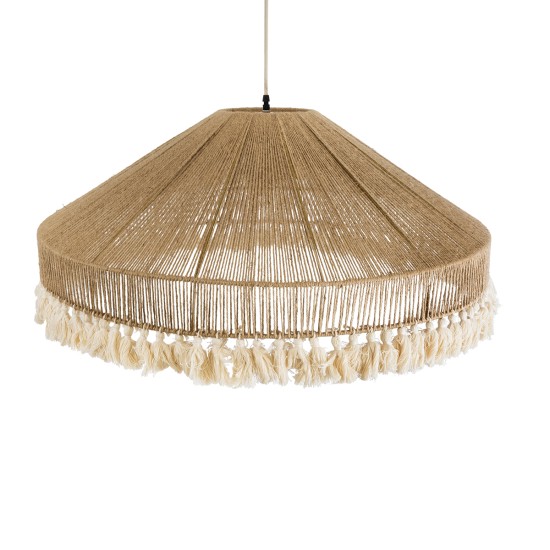 PUERTORICO 02099 Boho Κρεμαστό Φωτιστικό Καμπάνα Τριφωτο 3 x E27 IP20 Μπεζ & Λευκό Βαμβακερό Νήμα - Μ80 x Π80 x Υ35cm PUERTORICO 02099 Boho Κρεμαστό Φωτιστικό Καμπάνα Τριφωτο 3 x E27 IP20 Μπεζ & Λευκό Βαμβακερό Νήμα - Μ80 x Π80 x Υ35cm