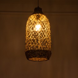 ECUADOR 02116 Boho Κρεμαστό Φωτιστικό Οροφής με Ντουί 1 x E27 AC 220-240V IP20 - Μπεζ - Μ23 x Π23 x Υ50cm