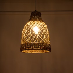 ECUADOR 02118 Boho Κρεμαστό Φωτιστικό Οροφής με Ντουί 1 x E27 AC 220-240V IP20 - Μπεζ - Μ25 x Π25 x Υ35cm