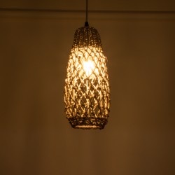 ECUADOR 02119 Boho Κρεμαστό Φωτιστικό Οροφής με Ντουί 1 x E27 AC 220-240V IP20 - Μπεζ - Μ15 x Π15 x Υ35cm