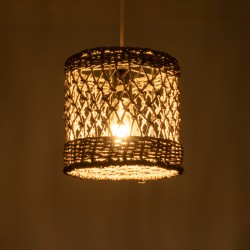 ECUADOR 02120 Boho Κρεμαστό Φωτιστικό Οροφής με Ντουί 1 x E27 AC 220-240V IP20 - Μπεζ - Μ20 x Π20 x Υ20cm