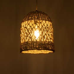 ECUADOR 02121 Boho Κρεμαστό Φωτιστικό Οροφής με Ντουί 1 x E27 AC 220-240V IP20 - Μπεζ - Μ20 x Π20 x Υ25cm