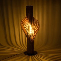 MIHIRO 02150 Boho Επιδαπέδιο Φωτιστικό με Ντουί 1 x E27 AC 220-240V IP20 - Καφέ & Μαύρο - Μ48 x Π48 x Υ120cm