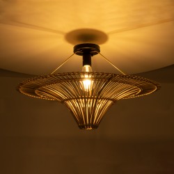 PALERMO 02152 Boho Κρεμαστό Φωτιστικό Οροφής με Ντουί 1 x E27 AC 220-240V IP20 - Μπεζ - Μ60 x Π60 x Υ36cm