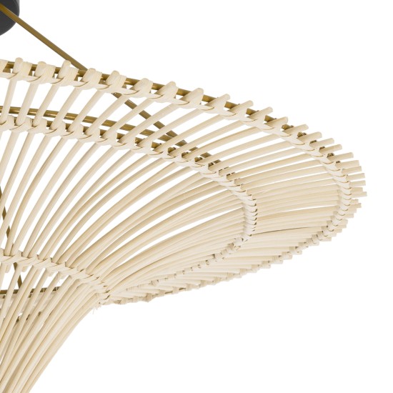 PALERMO 02152 Boho Κρεμαστό Φωτιστικό Πλέγμα Μονόφωτο 1 x E27 IP20 Μπεζ Ρατάν - Μ60 x Π60 x Υ36cm PALERMO 02152 Boho Κρεμαστό Φωτιστικό Πλέγμα Μονόφωτο 1 x E27 IP20 Μπεζ Ρατάν - Μ60 x Π60 x Υ36cm