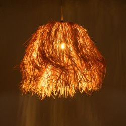 GUADELOUPE 02154 Boho Κρεμαστό Φωτιστικό Οροφής με Ντουί 1 x E27 AC 220-240V IP20 - Μπεζ - Μ50 x Π50 x Υ40cm