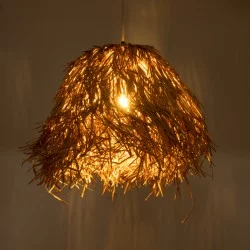 GUADELOUPE 02157 Boho Κρεμαστό Φωτιστικό Οροφής με Ντουί 1 x E27 AC 220-240V IP20 - Μπεζ - Μ50 x Π50 x Υ40cm