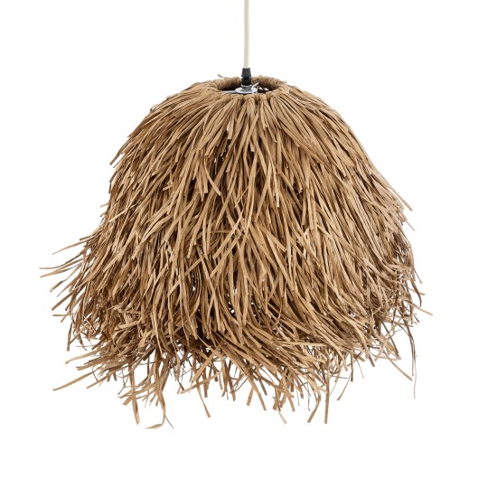 GUADELOUPE 02157 Boho Κρεμαστό Φωτιστικό Καμπάνα Μονόφωτο 1 x E27 IP20 Μπεζ Raffia - Μ50 x Π50 x Υ40cm GUADELOUPE 02157 Boho Κρεμαστό Φωτιστικό Καμπάνα Μονόφωτο 1 x E27 IP20 Μπεζ Raffia - Μ50 x Π50 x Υ40cm