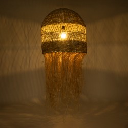 SAINTLUCIA 02161 Boho Κρεμαστό Φωτιστικό Οροφής με Ντουί 1 x E27 AC 220-240V IP20 - Μπεζ - Μ66 x Π66 x Υ120cm