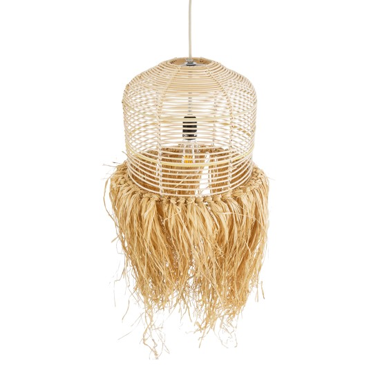 BASSETERRE 02162 Boho Κρεμαστό Φωτιστικό Καμπάνα Μονόφωτο 1 x E27 IP20 Μπεζ Raffia - Μ35 x Π35 x Υ60cm BASSETERRE 02162 Boho Κρεμαστό Φωτιστικό Καμπάνα Μονόφωτο 1 x E27 IP20 Μπεζ Raffia - Μ35 x Π35 x Υ60cm