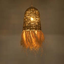 PORTOFERRAIO 02170 Boho Κρεμαστό Φωτιστικό Οροφής με Ντουί 1 x E27 AC 220-240V IP20 - Μπεζ - Μ30 x Π30 x Υ70cm