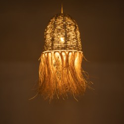 AREMBEPE 02178 Boho Κρεμαστό Φωτιστικό Οροφής με Ντουί 1 x E27 AC 220-240V IP20 - Μπεζ - Μ34 x Π34 x Υ70cm