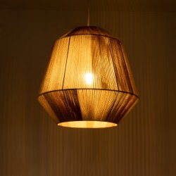 SALERNO 02187 Boho Κρεμαστό Φωτιστικό Οροφής με Ντουί 1 x E27 AC 220-240V IP20 - Μπεζ & Καφέ - Μ50 x Π50 x Υ50cm