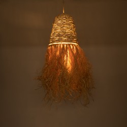 LETA 02189 Boho Κρεμαστό Φωτιστικό Οροφής με Ντουί 1 x E27 AC 220-240V IP20 - Μπεζ - Μ34 x Π34 x Υ70cm