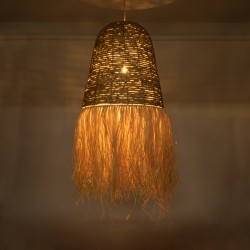 PORTOFERRAIO 02190 Boho Κρεμαστό Φωτιστικό Οροφής με Ντουί 1 x E27 AC 220-240V IP20 - Μπεζ - Μ60 x Π60 x Υ120cm