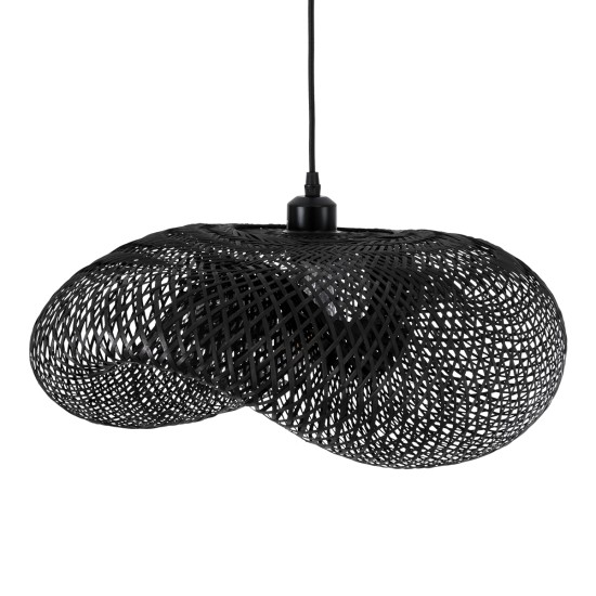 MEXICO 02201 Boho Κρεμαστό Φωτιστικό Οροφής με Ντουί 1 x E27 AC 220-240V IP20 - Μαύρο - Μ65 x Π45 x Υ18cm