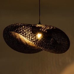 MEXICO 02202 Boho Κρεμαστό Φωτιστικό Οροφής με Ντουί 1 x E27 AC 220-240V IP20 - Μαύρο - Μ85 x Π50 x Υ30cm