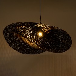 MEXICO 02203 Boho Κρεμαστό Φωτιστικό Οροφής με Ντουί 1 x E27 AC 220-240V IP20 - Μαύρο - Μ100 x Π62 x Υ33cm