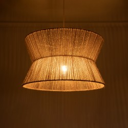 BISBEE 02204 Boho Κρεμαστό Φωτιστικό Οροφής με Ντουί 1 x E27 AC 220-240V IP20 - Μπεζ - Μ50 x Π50 x Υ28cm