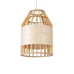 GALIA 02219 Boho Κρεμαστό Φωτιστικό Οροφής με Ντουί 1 x E27 AC 220-240V IP20 - Μπεζ & Καφέ - Μ30 x Π30 x Υ40cm