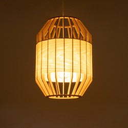 GALIA 02220 Boho Κρεμαστό Φωτιστικό Οροφής με Ντουί 1 x E27 AC 220-240V IP20 - Μπεζ & Καφέ - Μ30 x Π30 x Υ40cm