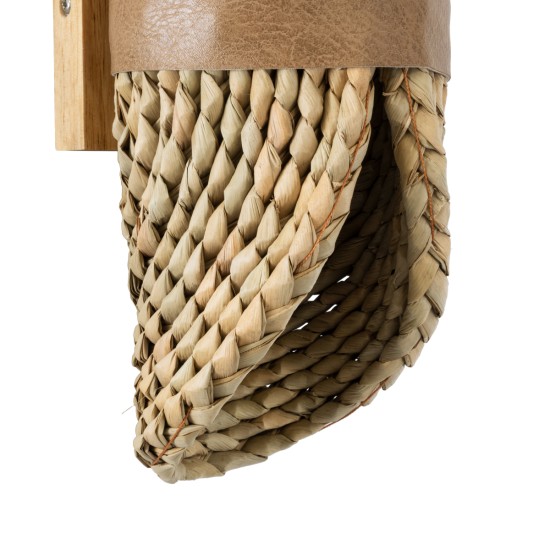 GUAVA 02222 Boho Επιτοίχιο Φωτιστικό Απλίκα Δίφωτο 2 x G9 IP20 Μπεζ Ξύλο με Μπεζ Δέρμα - Μ11 x Π13 x Υ30cm GUAVA 02222 Boho Επιτοίχιο Φωτιστικό Απλίκα Δίφωτο 2 x G9 IP20 Μπεζ Ξύλο με Μπεζ Δέρμα - Μ11 x Π13 x Υ30cm