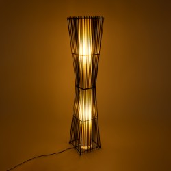 PALMA 02274 Boho Επιδαπέδιο Φωτιστικό με Ντουί 2 x E27 AC 220-240V IP20 - Μαύρο & Μπεζ - Μ25 x Π25 x Υ140cm