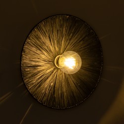 COLOMBO 02279 Boho Φωτιστικό Τοίχου - Απλίκα με Ντουί 1 x E27 AC 220-240V IP20 - Μαύρο - Μ40 x Π40 x Υ9cm