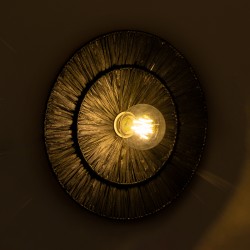 COLOMBO 02280 Boho Φωτιστικό Τοίχου - Απλίκα με Ντουί 1 x E27 AC 220-240V IP20 - Μαύρο - Μ40 x Π40 x Υ9cm