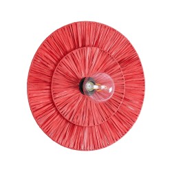 COLOMBO 02282 Boho Φωτιστικό Τοίχου - Απλίκα με Ντουί 1 x E27 AC 220-240V IP20 - Κόκκινο - Μ40 x Π40 x Υ9cm