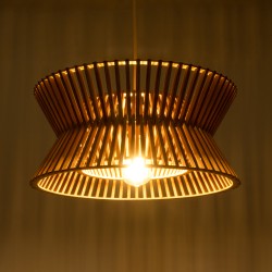 BIMINI 02287 Boho Κρεμαστό Φωτιστικό Οροφής με Ντουί 1 x E27 AC 220-240V IP20 - Καφέ - Μ45 x Π45 x Υ20cm