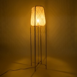 MEILANI 02301 Boho Επιδαπέδιο Φωτιστικό με Ντουί 1 x E27 AC 220-240V IP20 - Χρυσό & Μπεζ - Μ40 x Π40 x Υ150cm