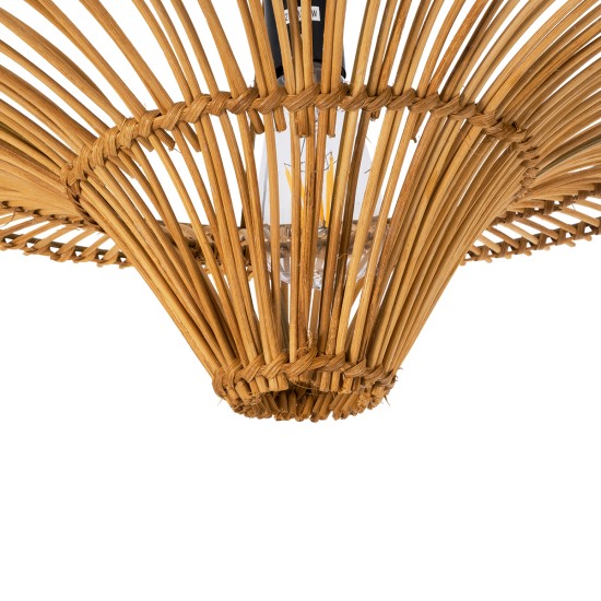 PALERMO 02308 Boho Φωτιστικό Οροφής με Ντουί 1 x E27 AC 220-240V IP20 - Καφέ - Μ60 x Π60 x Υ36cm