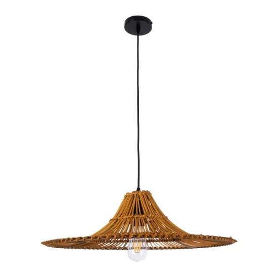 PALERMO 02310 Boho Κρεμαστό Φωτιστικό Καμπάνα Μονόφωτο 1 x E27 IP20 Καφέ Ρατάν - Μ60 x Π60 x Υ18cm PALERMO 02310 Boho Κρεμαστό Φωτιστικό Καμπάνα Μονόφωτο 1 x E27 IP20 Καφέ Ρατάν - Μ60 x Π60 x Υ18cm