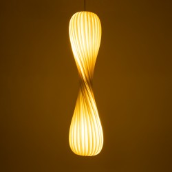 PRAIA 02316 Μοντέρνο Κρεμαστό Φωτιστικό Οροφής με Ντουί 2 x E27 AC 220-240V IP20 - Μπεζ & Λευκό - Μ25 x Π25 x Υ112cm