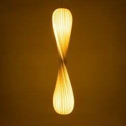 PRAIA 02317 Μοντέρνο Κρεμαστό Φωτιστικό Οροφής με Ντουί 2 x E27 AC 220-240V IP20 - Μπεζ & Λευκό - Μ25 x Π25 x Υ145cm