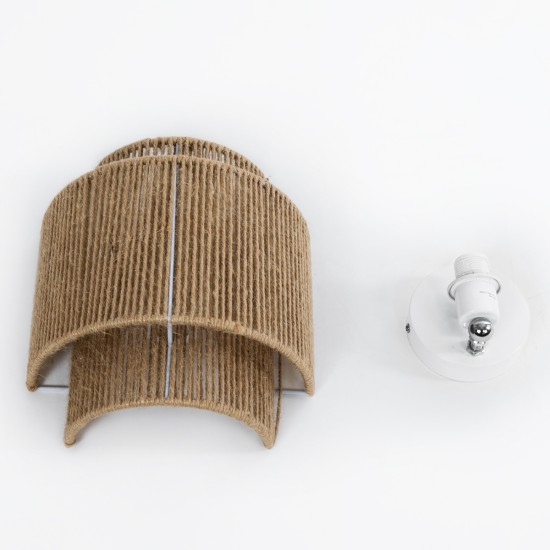 MABANA 02322 Boho Επιτοίχιο Φωτιστικό Απλίκα Μονόφωτο 1 x E27 IP20 Μπεζ Σχοινί - Μ23 x Π11 x Υ25cm MABANA 02322 Boho Επιτοίχιο Φωτιστικό Απλίκα Μονόφωτο 1 x E27 IP20 Μπεζ Σχοινί - Μ23 x Π11 x Υ25cm