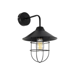 CAGE 203-0096 Vintage Φωτιστικό Τοίχου - Απλίκα με Ντουί 1 x E27 AC 220-240V IP20 - Μαύρο - M22 x Π28 x Υ35cm