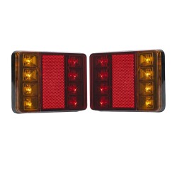 TAILIGHT 79931 Πίσω Φανάρι Οχημάτων LED 9W 450lm 140° DC 12V Αδιάβροχο IP65 Πορτοκαλί & Κόκκινο & Ψυχρό Λευκό 6000K - Μ12 x Π9.5 x Υ2cm - Πακέτο 2 Τεμαχίων - 1 Χρόνο Εγγύηση