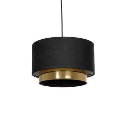 BASIL 204-0174 Μοντέρνο Κρεμαστό Φωτιστικό Οροφής με Ντουί 1 x E27 AC 220-240V IP20 - Μαύρο & Χρυσό - Μ30 x Π30 x Υ20cm